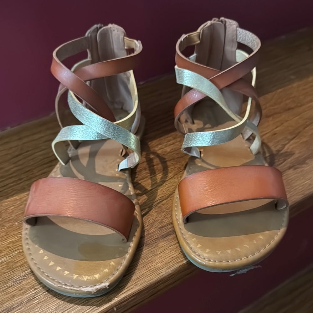 Rampage brown and gold  Sandals with Strappy Design